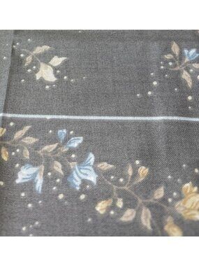 18x22" Cotton Fat Quarter Gray Fabric Blue & Yellow Floral Design Sewing Quiltin